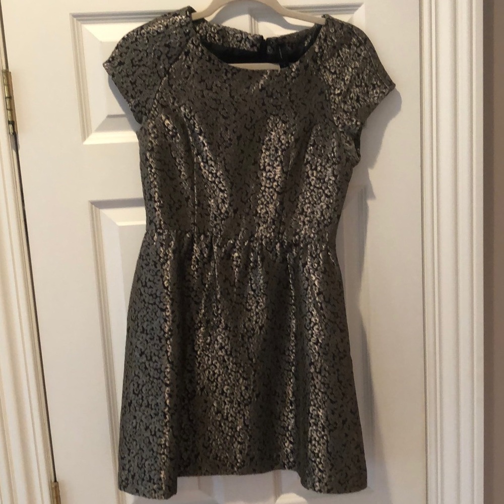 Vero Moda Metallic Leopard Skater Dress